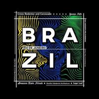 Brazil t-shirt and poster graphic design in abstract style. Vector illustration