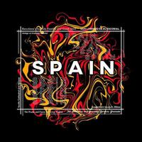 Spain t-shirt graphic design in abstract style. Vector illustration