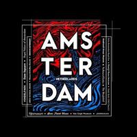 Amsterdam t-shirt and poster graphic design in abstract style. Vector illustration