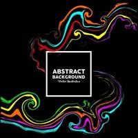 Abstract colorful liquid art on black background. Vector illustration