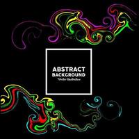 Colorful abstract fluid art on black background. Vector illustration