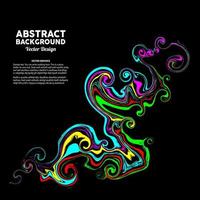 Abstract colorful fluid paint art in black background suitable for banner, poster, business card design etc. Vector illustration