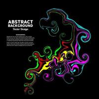 Colorful liquid abstract art on black background suitable for banner, poster, etc. design. Vector illustration