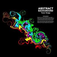 Colorful liquid abstract art blends in a black background suitable for banner, poster, etc. design. Vector illustration