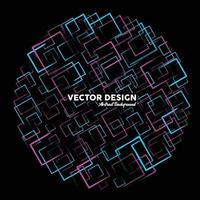 Artistic abstract background in light blue and pink colors made of random squares. Vector illustration.