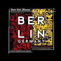 Berlin t shirt graphic design in abstract style. Vector illustration