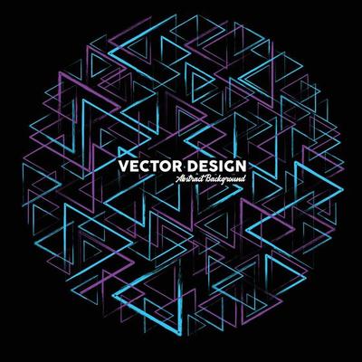 Artistic abstract background in light blue and purple colors made of random triangular shapes. Vector illustration.