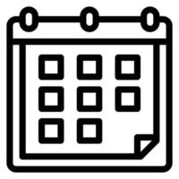 icono de vector de calendario simple, editable, 48 píxeles