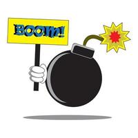 Cartoon bomb, vector illustration bomb on white background