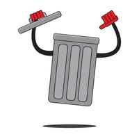 cartoon trash can vector illustration, keep clean