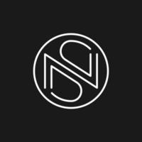 letter n s monogram logo design vector