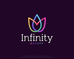 infinity colorful lotus flower beauty logo design vector