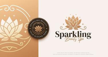 lotus flower beauty spa logo design vector