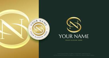 letter n s monogram serif logo design vector