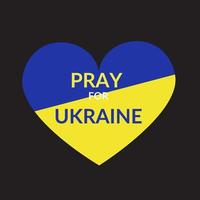 Vector illustration of the concept let's pray for Ukraine, in the heart of the Ukrainian flag.