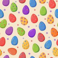 coloridos huevos de pascua decorados de patrones sin fisuras. vacaciones de primavera. felices huevos de pascua. celebración de temporada. vector