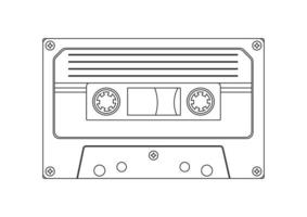 Black and white audio tape. Vector illustration of audio tape