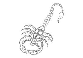 Black and white scorpion. Vector scorpion sign