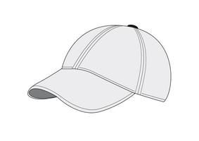 gorra blanca de imágenes prediseñadas. ilustración vectorial de gorra blanca aislada sobre fondo blanco vector