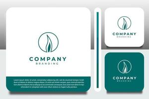 Logo design template, with circle leaf icon vector