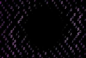 Dark Purple vector pattern with music elements.