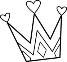 Crown on a white background. Cute pencil drawing. Vector illustration. valentine's day. An element of the decor of a wedding celebration. For a website, mobile application, icons, postcards.