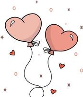 imagen vectorial de globos. globos rosas en forma de corazón para el día de san valentín, una declaración de amor.un elemento de la decoración de una celebración de boda, para un sitio web o aplicación móvil. vector