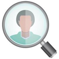 magnifier glass and people icon vector illustration