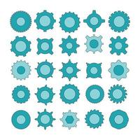 blue gear icons set vector