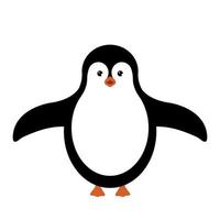 pingüino divertido de dibujos animados, vector plano, aislar sobre fondo blanco