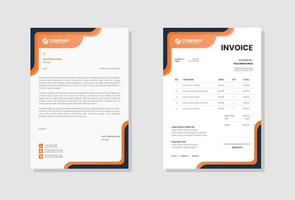 Modern company Letterhead and invoice template vector