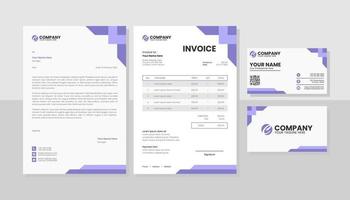 Professional business stationery template vector