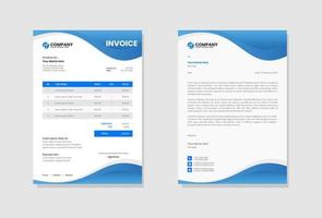 Business stationery letterhead and invoice template vector