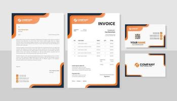 Modern set of stationery business pack vector