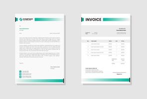 Professional Business stationery letterhead and invoice template vector