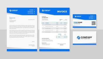 Professional business stationery template vector