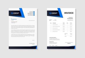 Professional Business stationery letterhead and invoice template vector