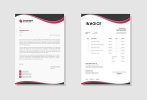 Professional Business stationery letterhead and invoice template vector