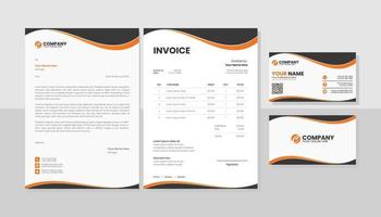 Professional business stationery template vector