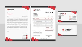 Professional business stationery template vector