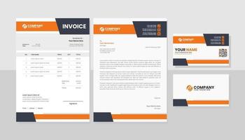 Professional business stationery template vector