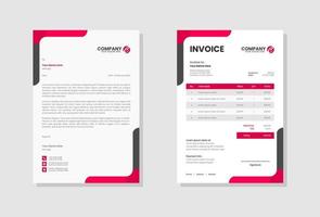 Modern company Letterhead and invoice template vector