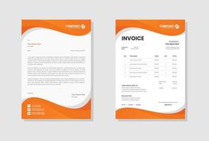 Business stationery letterhead and invoice template vector