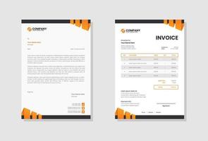 Professional Business stationery letterhead and invoice template vector