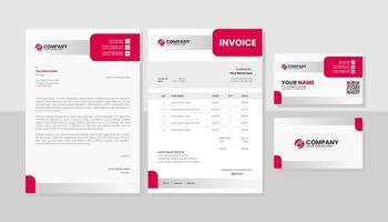 Professional business stationery template vector