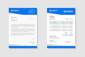 Business stationery letterhead and invoice template vector