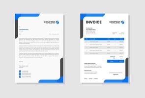 Business stationery letterhead and invoice template vector