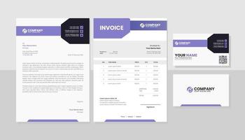 Professional business stationery template vector