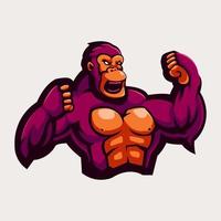 Strong Gorilla mascot logo design illustration vector isolated on white background