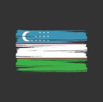 trazos de pincel de bandera de uzbekistán. bandera nacional vector